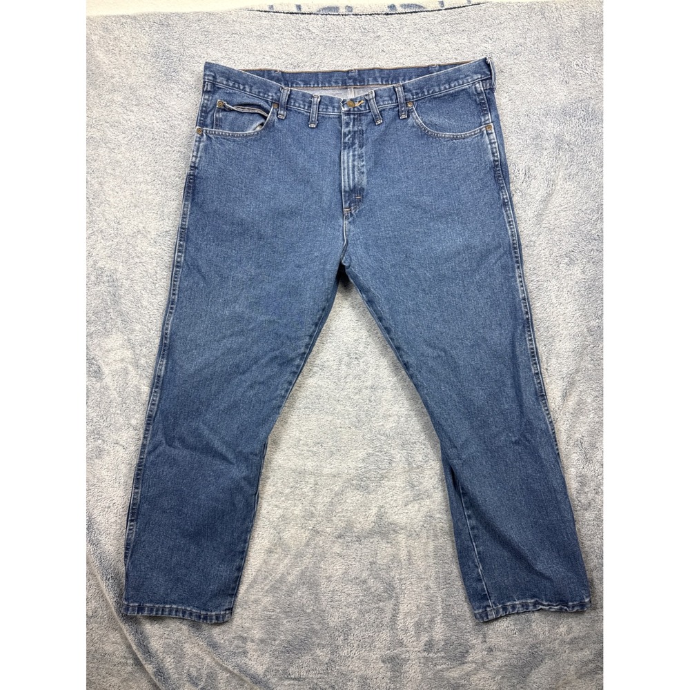 Wrangler Mens 44x30 Blue Rugged Wear Straight Leg Denim Jeans 1035001AI 4030